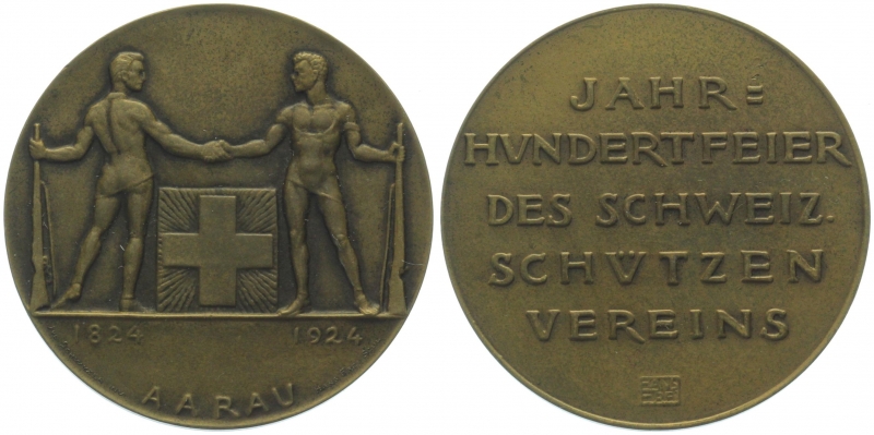 1924 Aarau - Bronze - Jahrhundertfeier des Schweizerischen Schützenvereins